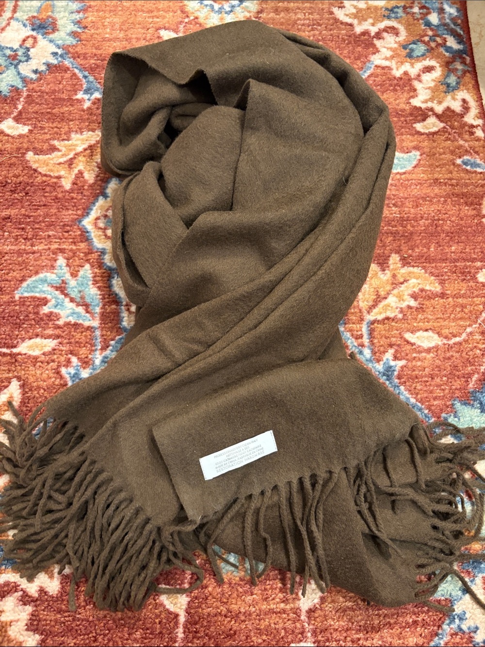 Restoration Hardware Brown Cashmere Scarf